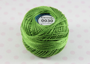 Пряжа Ирис 100% хлопок 10г 82м №0030 травяной