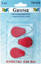 " Gamma" Нитковдеватель TN- 019 3 шт в блистере с пластиковой ручкой
