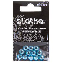 Страз клеевой " Zlatka" ZRTG- 3012 SS30 цветные 6. 5 мм стекло 12 шт в пакете с картонным еврослотом №08 голубой ( Aquamarine) 